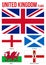 United Kingdom Countries Flags Collection. Flag of England, Northern Ireland, Wales & Scotland