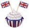 United Kingdom England Cupcake with Flags