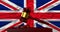United kingdom flag and abstract background .