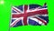 United kingdom flag seamless looping 3D rendering video. Beautiful textile cloth fabric loop waving