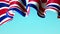 United Kingdom, great britain flag on blue sky for banner design. Waving british flag animated background. British holiday design