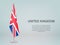United Kingdom hanging flag on stand. Template forconference ban