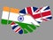 United Kingdom and India flags Handshake vector