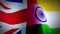 United Kingdom and India flags showing cooperation and friendship