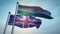 United Kingdom and India flags showing cooperation and friendship