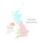 United Kingdom map. Detailed outline and silhouette. The four countries of the United Kingdom. England, Scotland, Wales, Northern