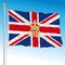 United Kingdom national flag with King Charles third symbols