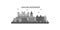 United Kingdom, Nottingham city skyline isolated vector illustration, icons