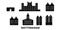 United Kingdom, Nottingham flat travel skyline set. United Kingdom, Nottingham black city vector illustration, symbol