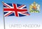 United Kingdom official national flag and coat of arms, UK
