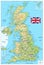 United Kingdom physical map