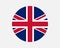 United Kingdom Round Country Flag. UK / British Circle National Flag