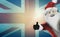 United kingdom Santa Claus 3d render thumbs up