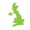 United Kingdom, UK, of Great Britain and Northern Ireland map. Divided to four countries - England, Wales, Scotland and