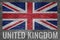 United kingdom UK nation flag on jean texture design