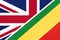United Kingdom vs Republic of the Congo national flag from textile. Relationship between two countries