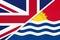 United Kingdom vs Republic of Kiribati national flag. Relationship between two European and Oceania countries