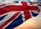 United Kingdom Waving Flag, 3D rendering