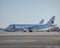 United Nations Humanitarian Air Service plane standing in Vilnius Airport