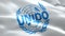 United Nations Industrial Development Organization logo. 3d UNIDO logo waving video. Logo of United Nations Industrial Development