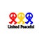 United Peace symbol red yellow blue vector