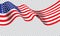 United state of America flag wave on transparent background vector