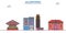 United States, Allentown line cityscape, flat vector. Travel city landmark, oultine illustration, line world icons