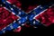 United States of America, America, US, USA, American, Confederate Navy Jack smoke flag isolated on black background