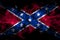 United States of America, America, US, USA, American, Confederate Navy Jack smoke flag isolated on black background