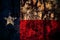 United States of America, America, US, USA, American, Texas flag on grunge metal background texture with scratches and cracks