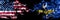 United States of America, America, US, USA, American vs Assembly Western European Union, EU smoky mystic flags placed side by side