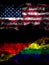 United States of America, America, US, USA, American vs Germany, German, Gay, Pride smoky mystic flags placed side by side. Thick