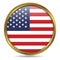 United States of America Flag Gold Round
