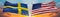 United States of America flag and Sweden flag