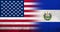 United States of America national flag with El Salvador National flag. Grunge background
