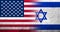 United States of America national flag with Israel National flag. Grunge background