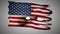 United States of America perforated, burned, grunge waving flag loop alpha