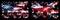 United States of America, USA vs United Kingdom, British, Britain New Year celebration sparkling fireworks flags concept