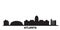 United States, Atlanta city skyline isolated vector illustration. United States, Atlanta travel black cityscape