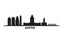 United States, Austin city skyline isolated vector illustration. United States, Austin travel black cityscape