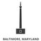 United States, Baltimore, Maryland, Monument travel landmark vector illustration