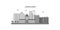 United States, Boise city skyline isolated vector illustration, icons