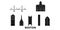 United States, Boston City flat travel skyline set. United States, Boston City black city vector illustration, symbol