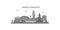 United States, Burlington city skyline isolated vector illustration, icons
