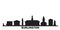 United States, Burlington city skyline isolated vector illustration. United States, Burlington travel black cityscape