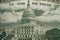 United States Capitol on 50 Dollars bill USA money banknote Macro shot