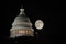 United States Capitol Building and full moon - Washington DC