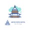 United States Capitol icon. Thin line art colorful icons Capitol Building, Congress USA. Vector illustration