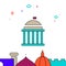 United States Capitol, Washington DC filled line icon, simple illustration
