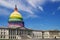 The United States capitol in Washington DC with LGBTQ colored dome